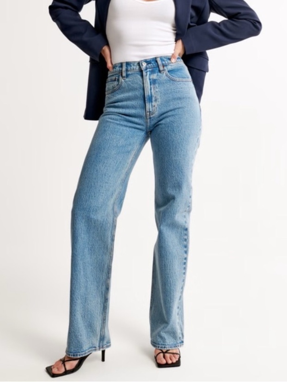 ABERCROMBIE & FITCH THE ‘90’s RELAXED JEAN HIGH WAIST TALL SIZE 4 LONG COTTON